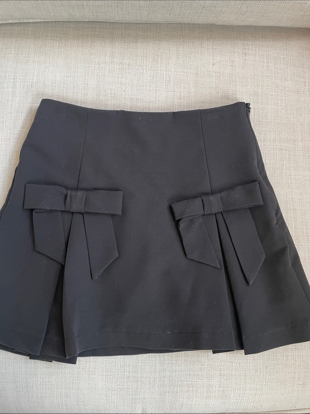 Altar'd State Black Mini Skirt with Front Bow Details